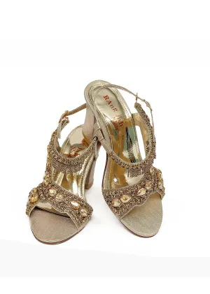 Golden Color Formal Sandals-RS13