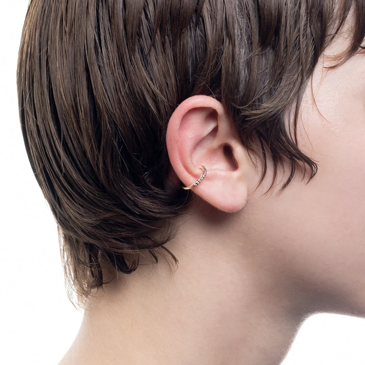 GOSSAMER Diamond Ear Cuff Small size Black Ruthenium Plated