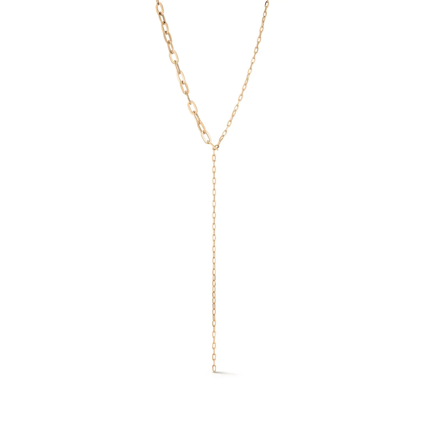 Graduated Chain Link Lariat Necklace