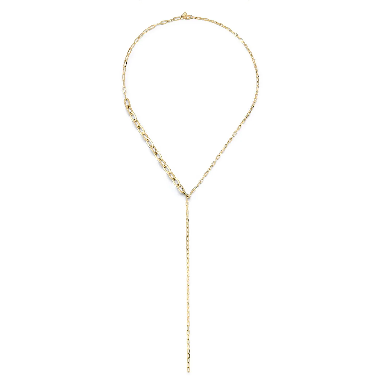 Graduated Chain Link Lariat Necklace