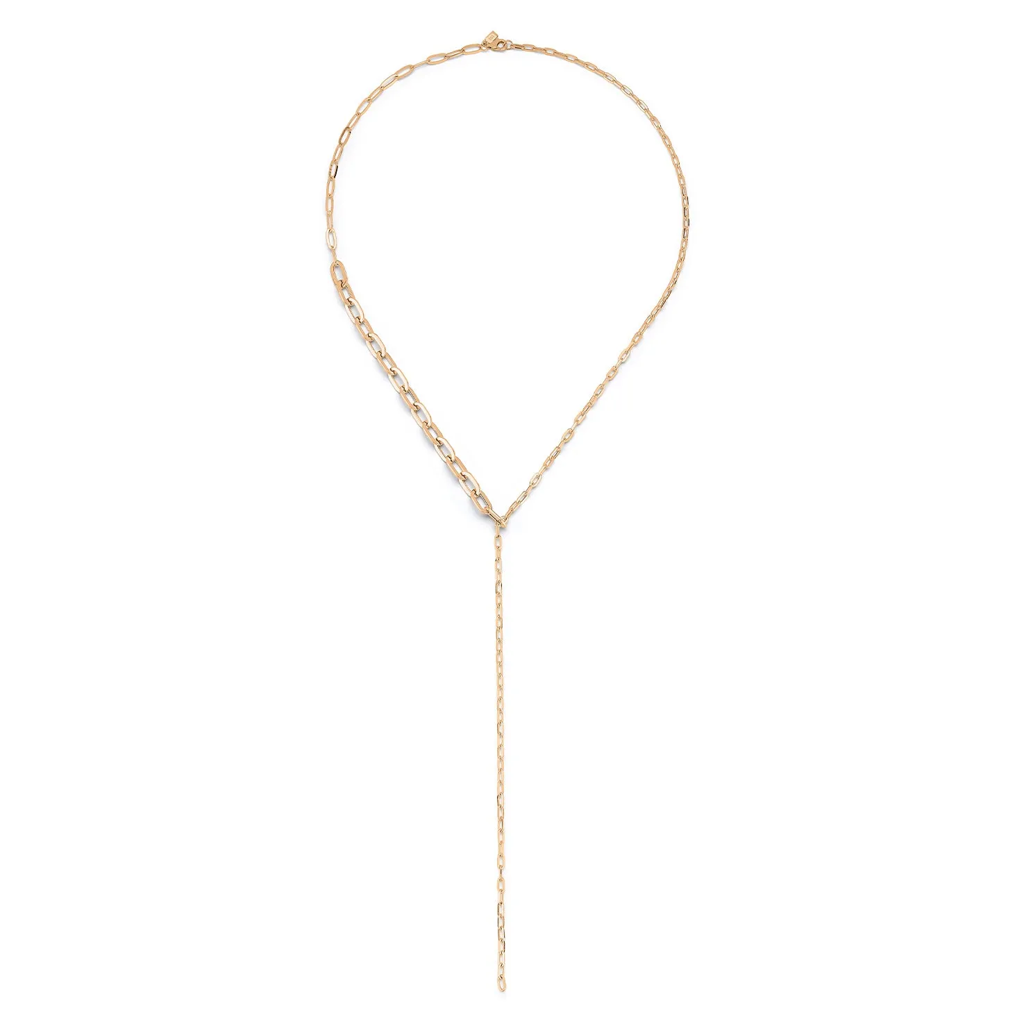 Graduated Chain Link Lariat Necklace