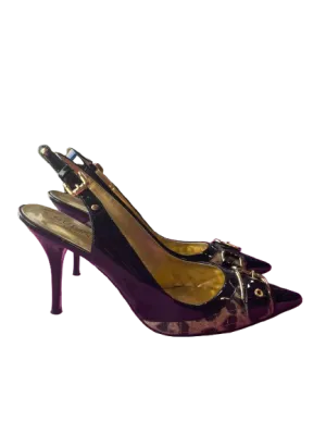 GUESS Black & Leopard Sling Back Heels