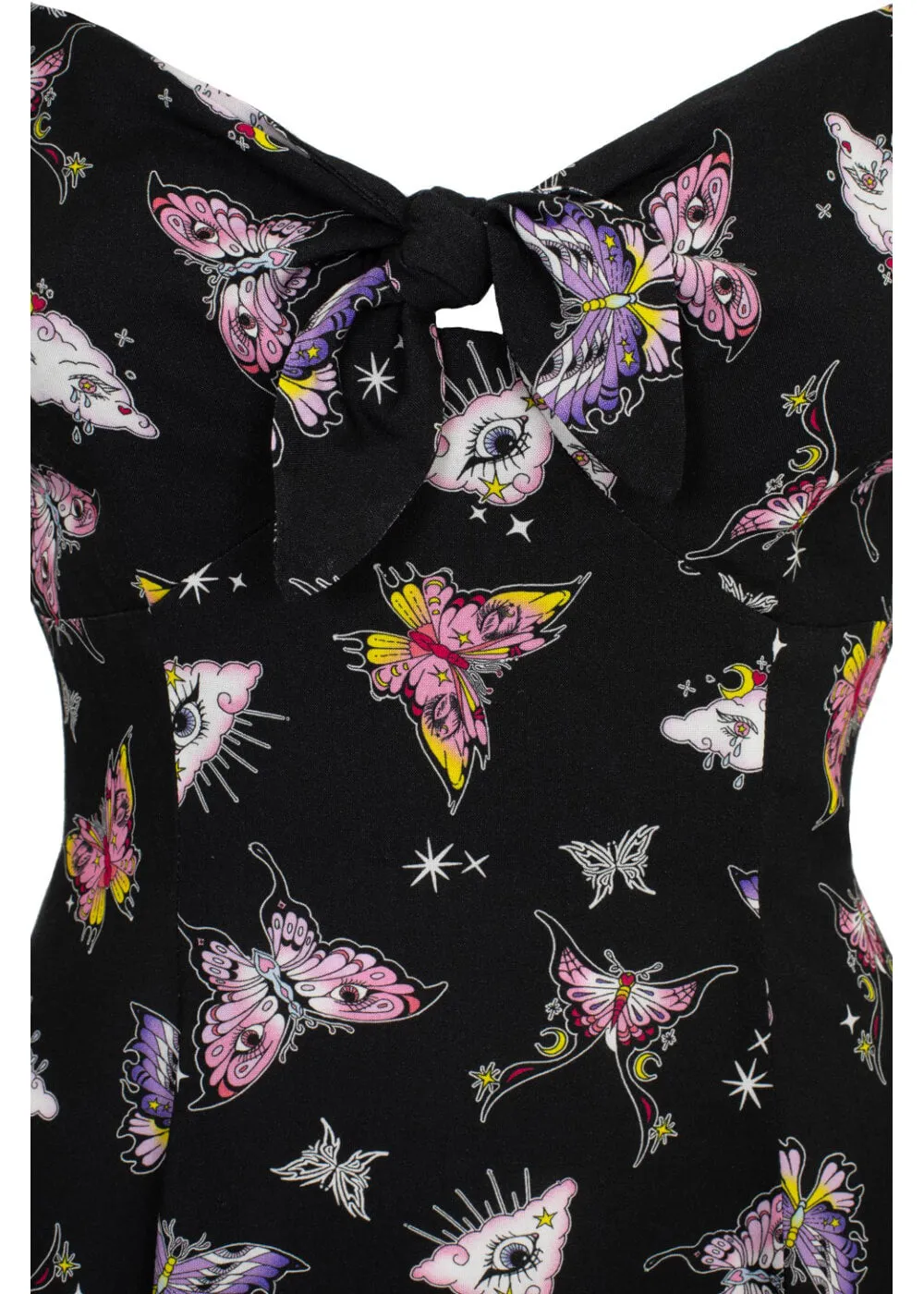 Hell Bunny Kocho Butterfly 50's Swing Dress Black