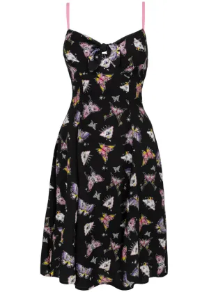 Hell Bunny Kocho Butterfly 50's Swing Dress Black