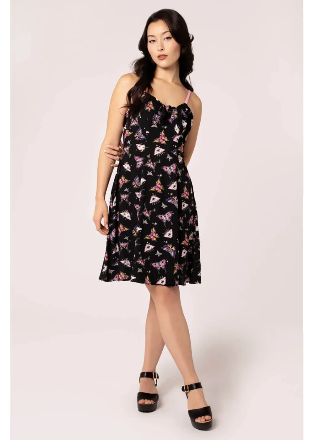 Hell Bunny Kocho Butterfly 50's Swing Dress Black