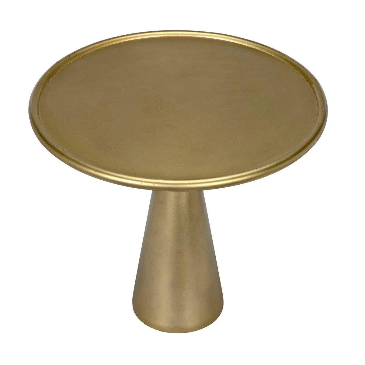 Hiro Short Side Table, Metal with Brass Finish