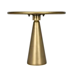 Hiro Short Side Table, Metal with Brass Finish
