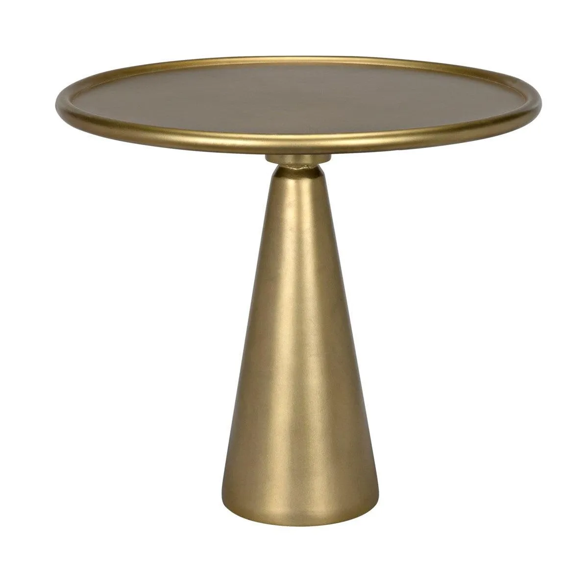 Hiro Short Side Table, Metal with Brass Finish