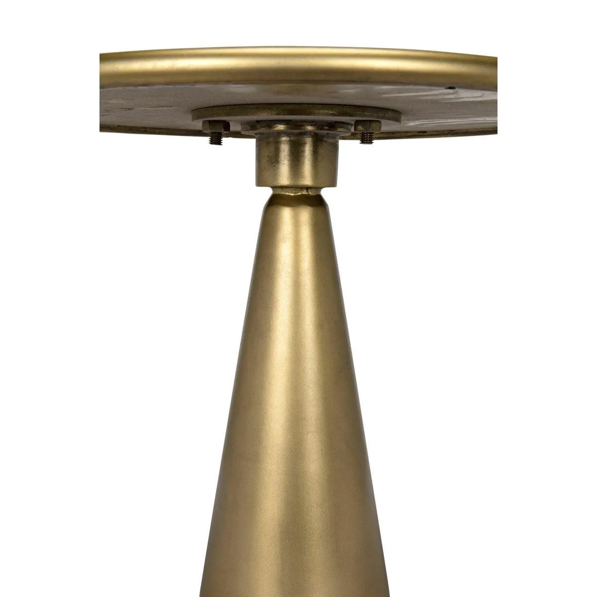 Hiro Short Side Table, Metal with Brass Finish