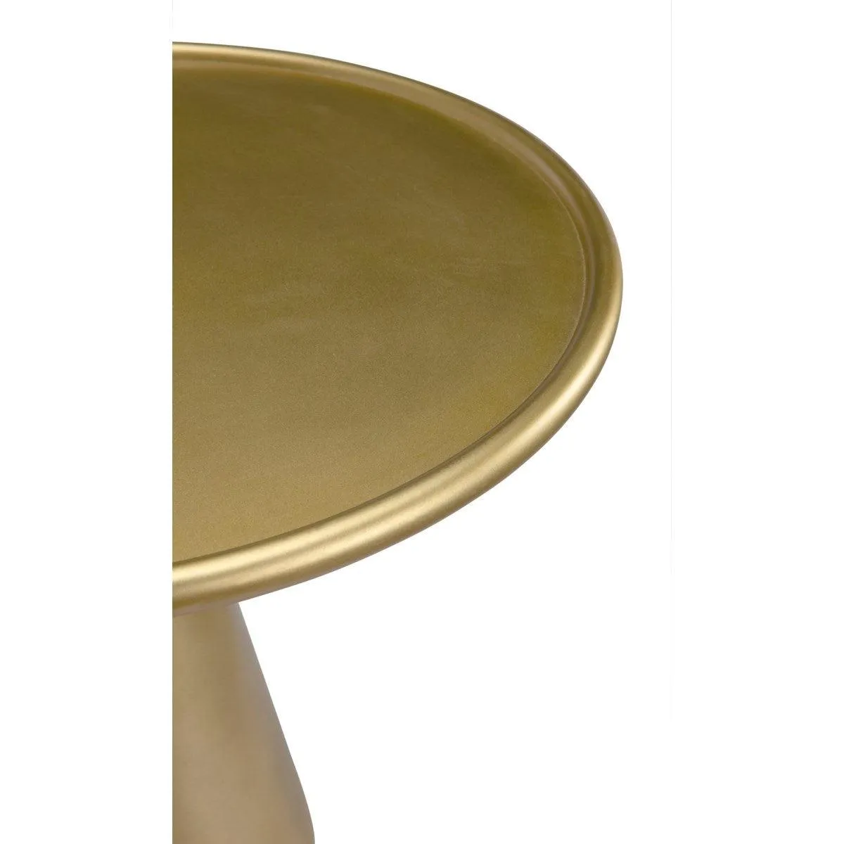 Hiro Short Side Table, Metal with Brass Finish