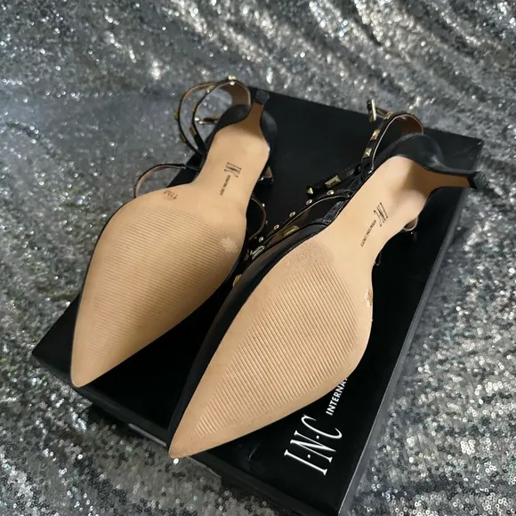 INC International Concept CARMAPNK Blush Black Heels Size 11 for Women