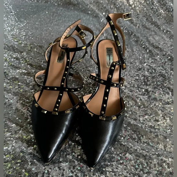 INC International Concept CARMAPNK Blush Black Heels Size 11 for Women