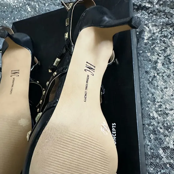 INC International Concept CARMAPNK Blush Black Heels Size 11 for Women