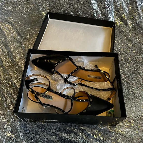 INC International Concept CARMAPNK Blush Black Heels Size 11 for Women