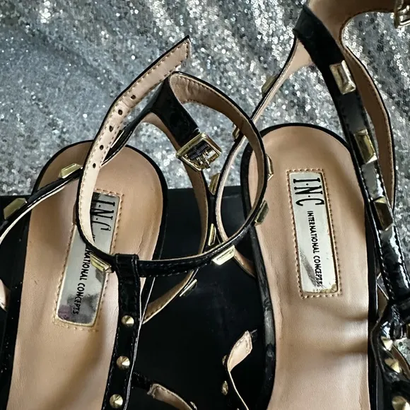 INC International Concept CARMAPNK Blush Black Heels Size 11 for Women