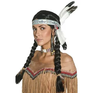 Indian Feather Headband Headdress (No Wig) Costume Accessory