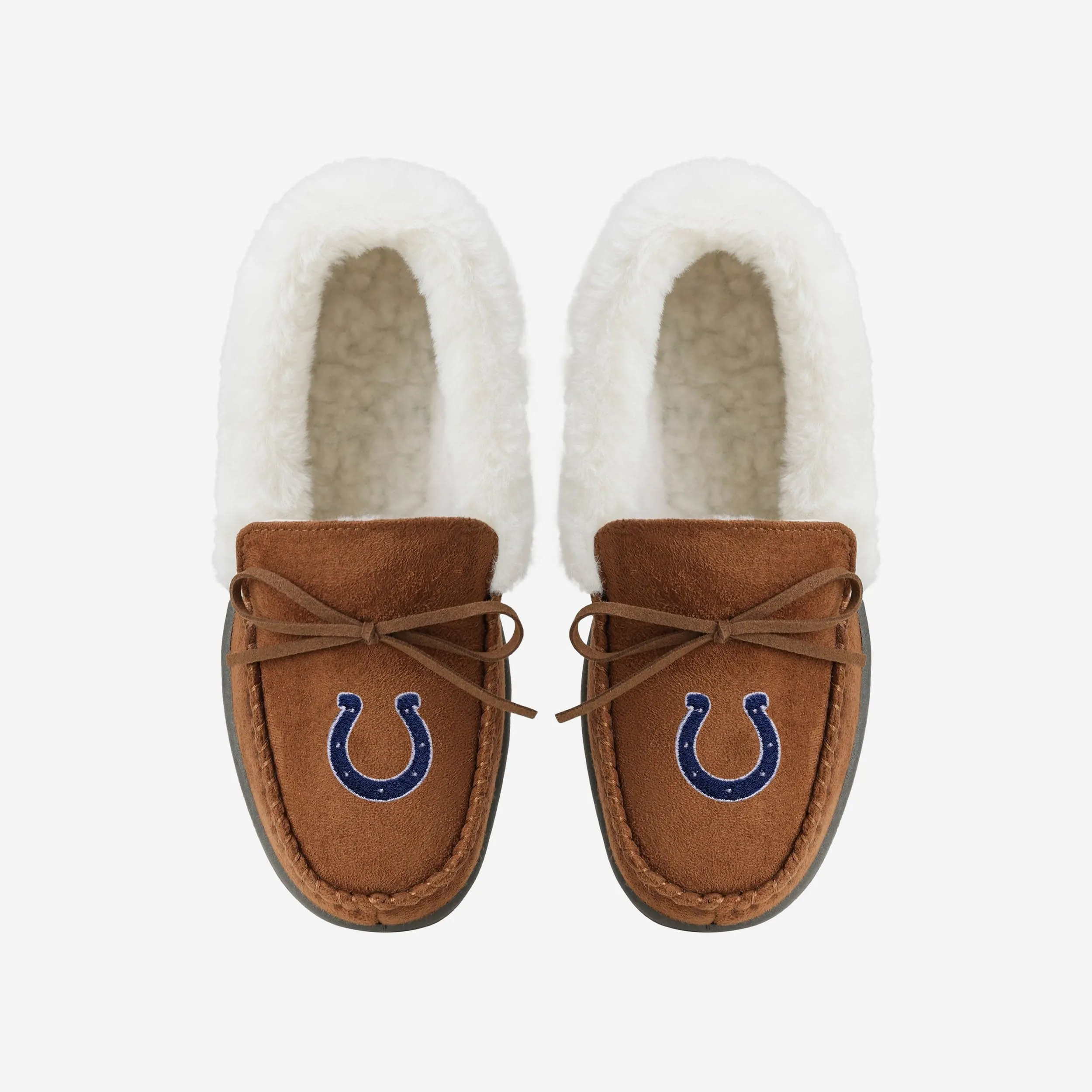 Indianapolis Colts Womens Tan Moccasin Slipper