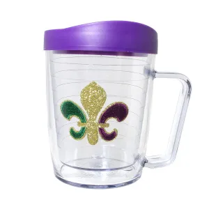 Insulated Coffee Tumbler Mardi Gras Fleur de Lis
