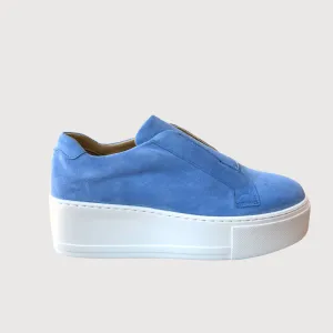Jane Galland Trainers Marie Denim Blue Suede Flatform