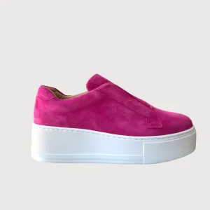Jane Galland Trainers Marie Pink Suede Flatform