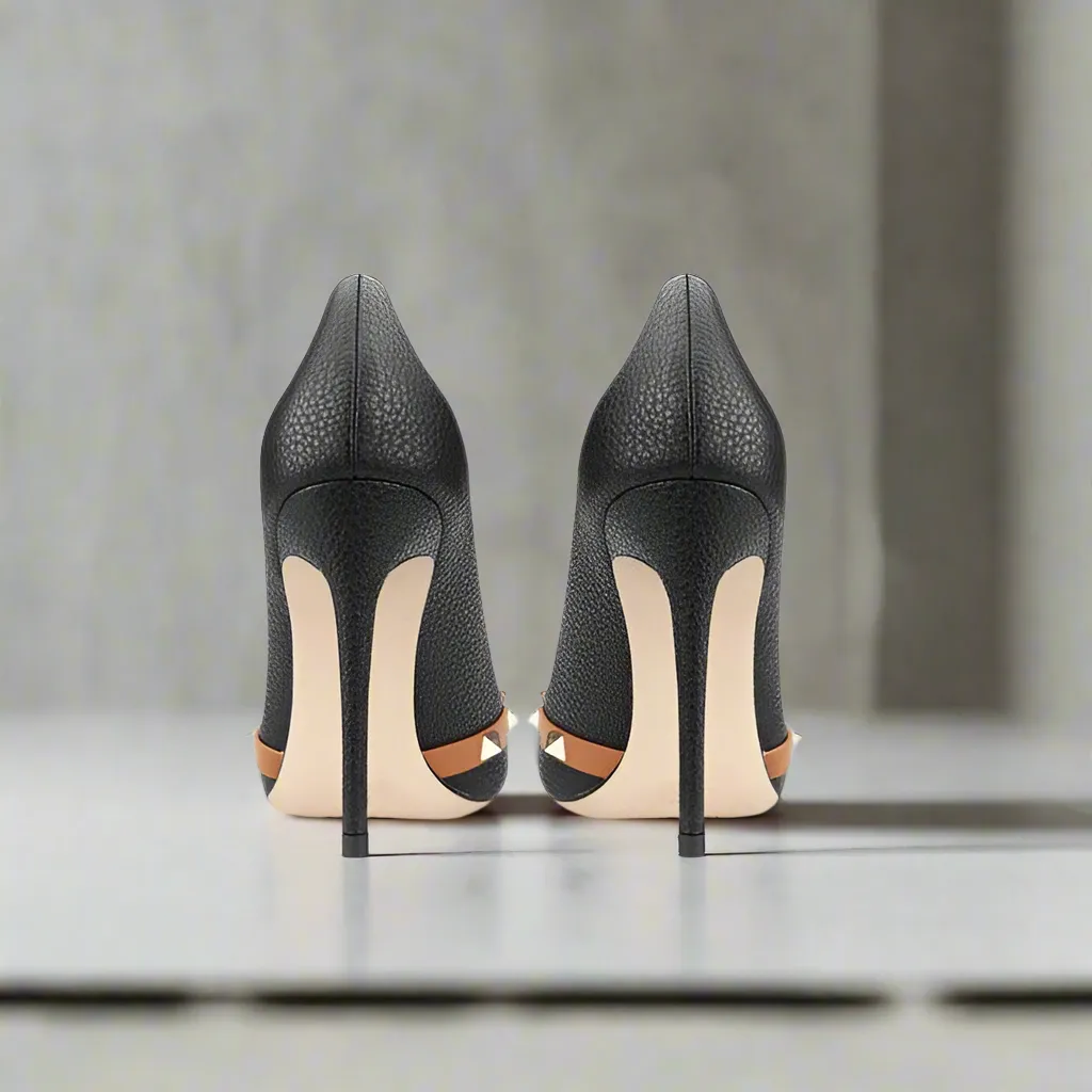Janette Black Rivet Heels