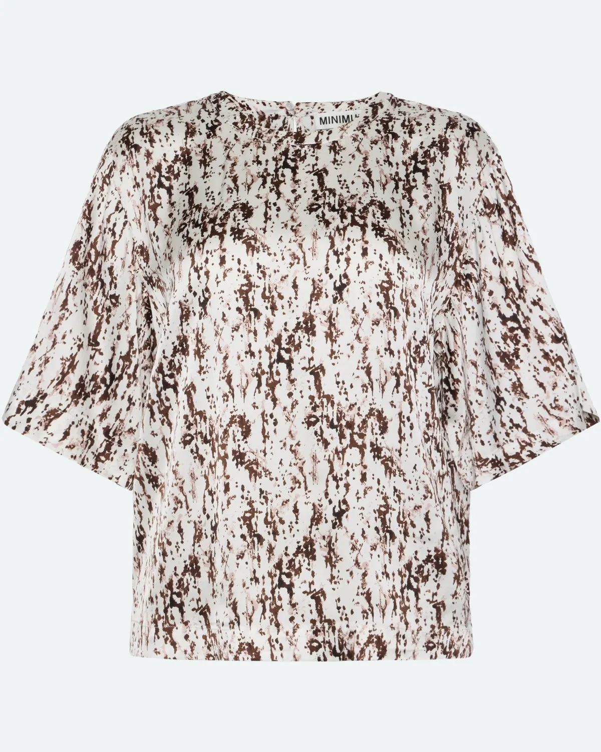 Janey short sleeved satin blouse 4194 - Coco Milk