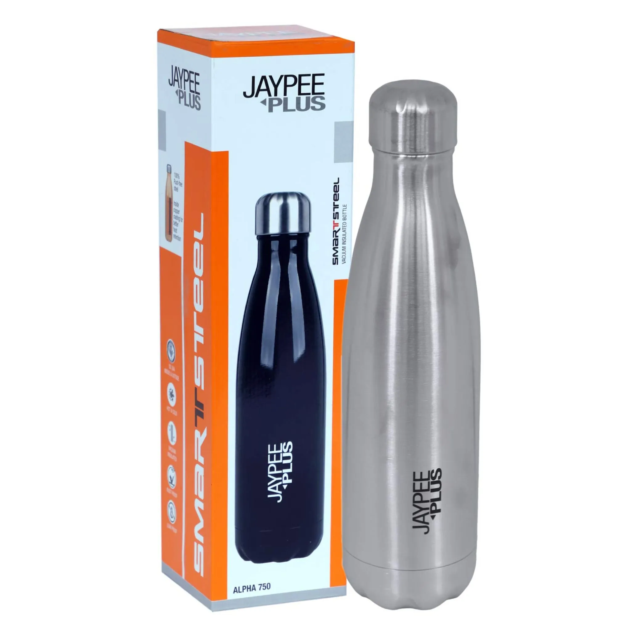 Jaypee Plus Alpha 750 Stainless Steel Water Bottle, 750 ml, Metallic