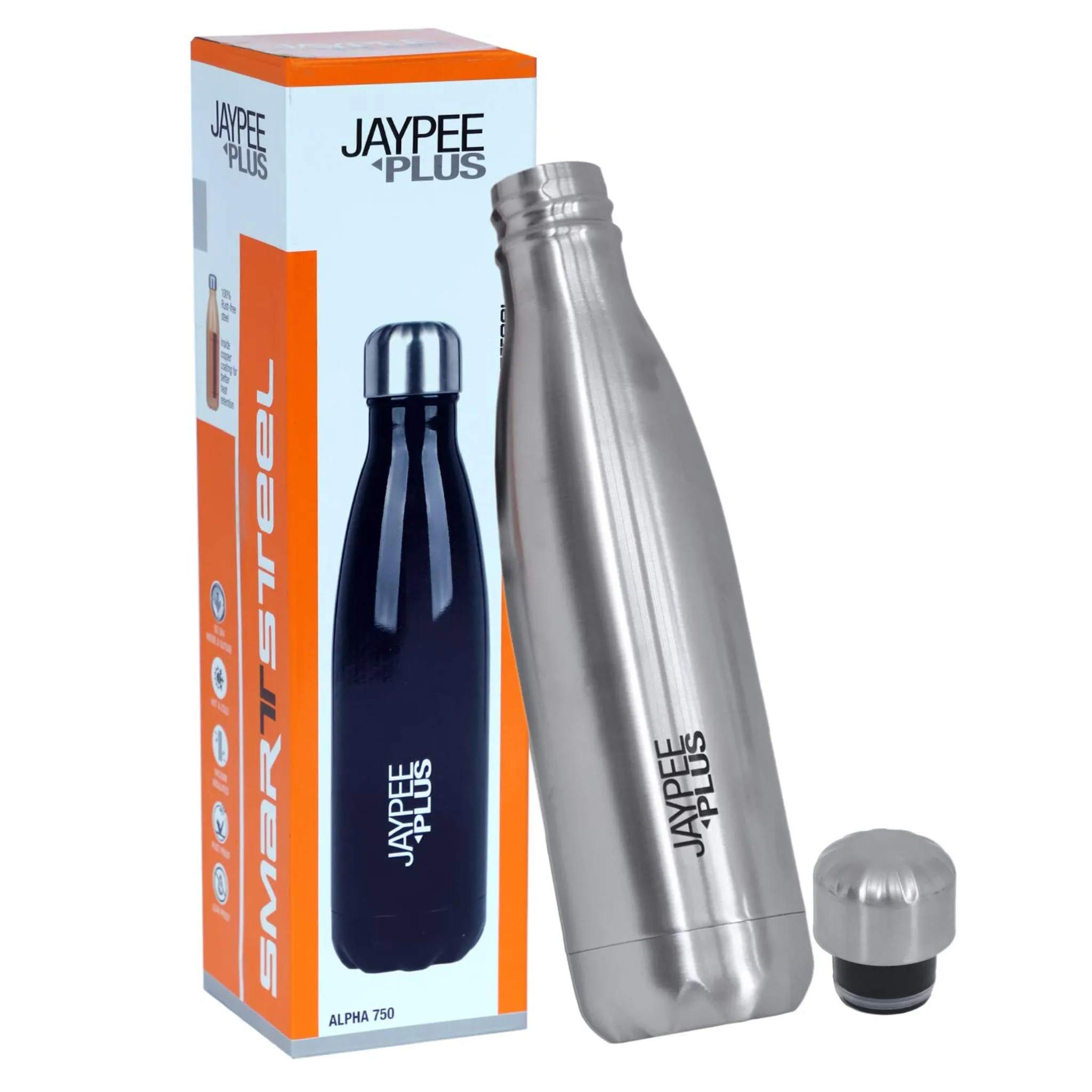 Jaypee Plus Alpha 750 Stainless Steel Water Bottle, 750 ml, Metallic