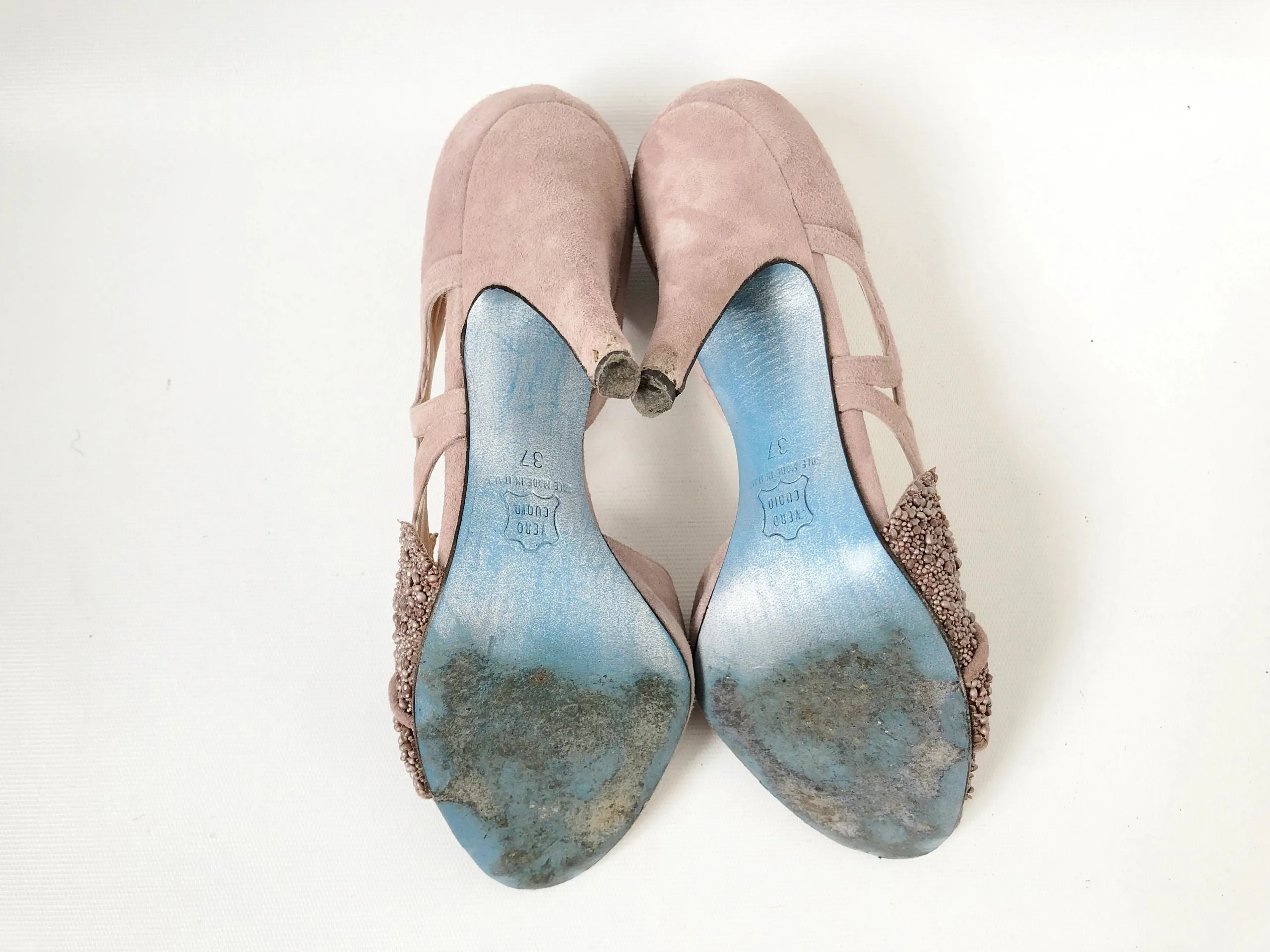 Jean-Michel Cazabat Suede D'Orsay Pump Size 37 It (7 Us)