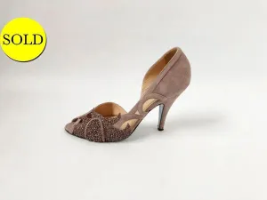 Jean-Michel Cazabat Suede D'Orsay Pump Size 37 It (7 Us)