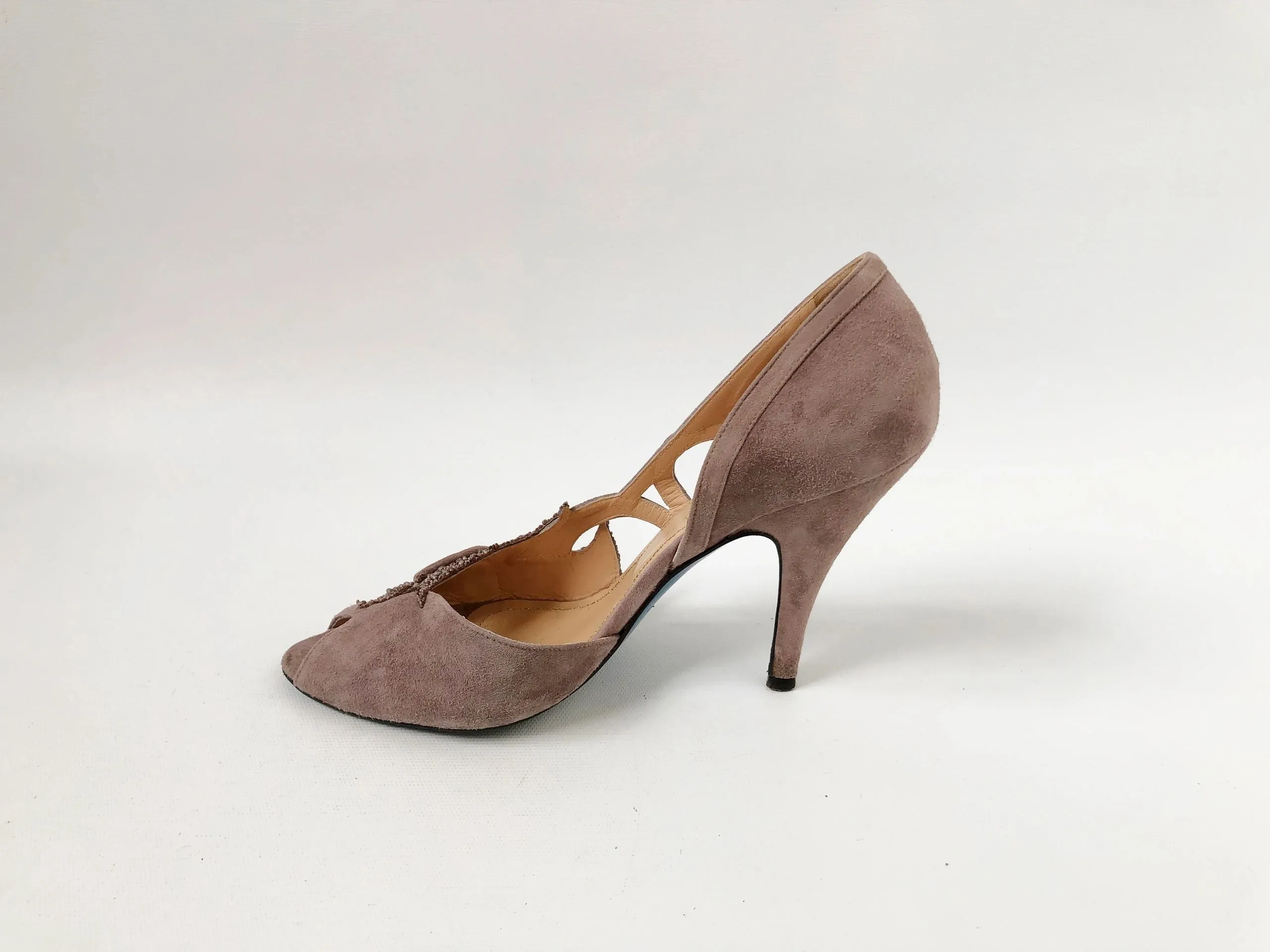 Jean-Michel Cazabat Suede D'Orsay Pump Size 37 It (7 Us)