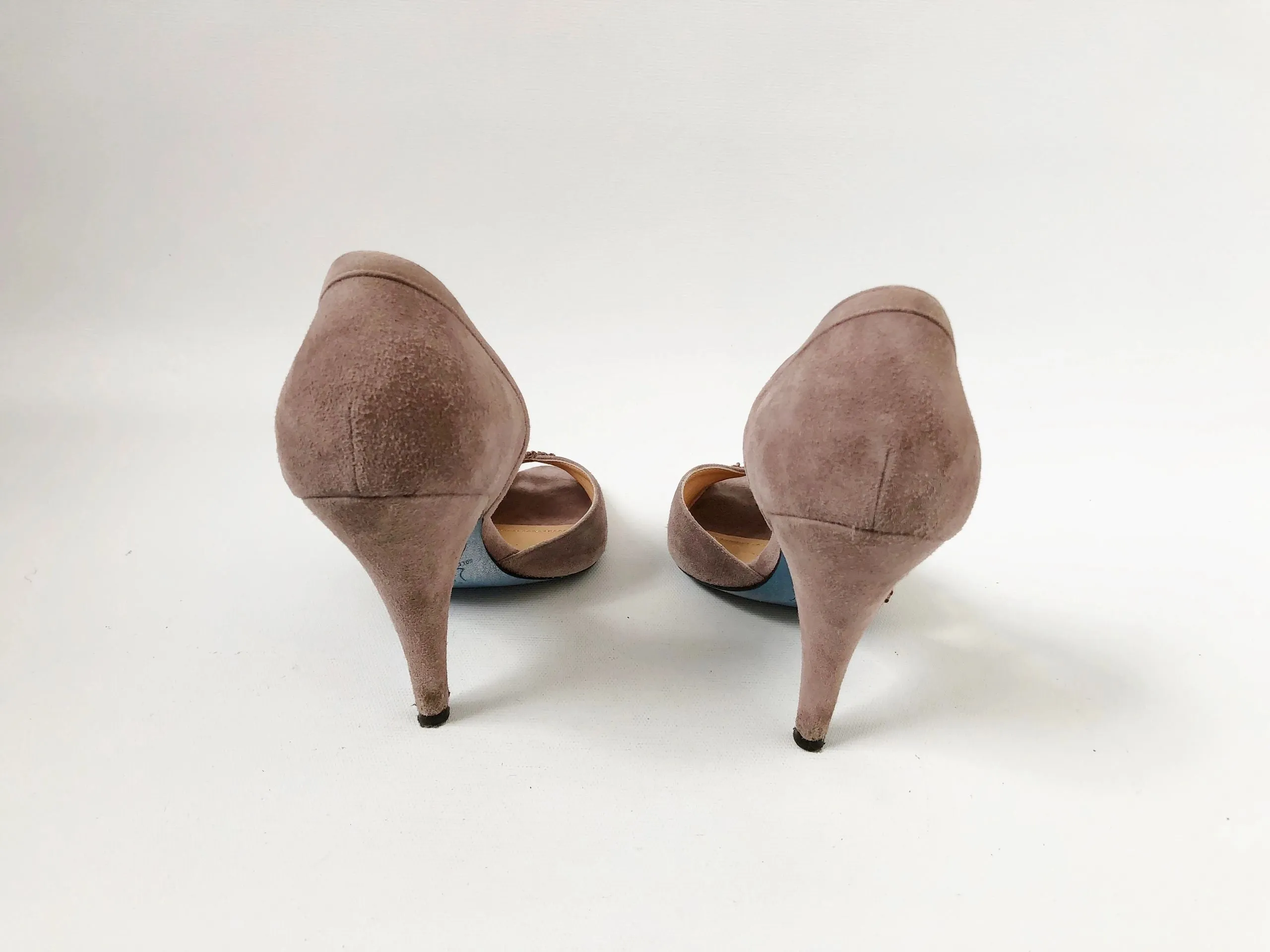 Jean-Michel Cazabat Suede D'Orsay Pump Size 37 It (7 Us)