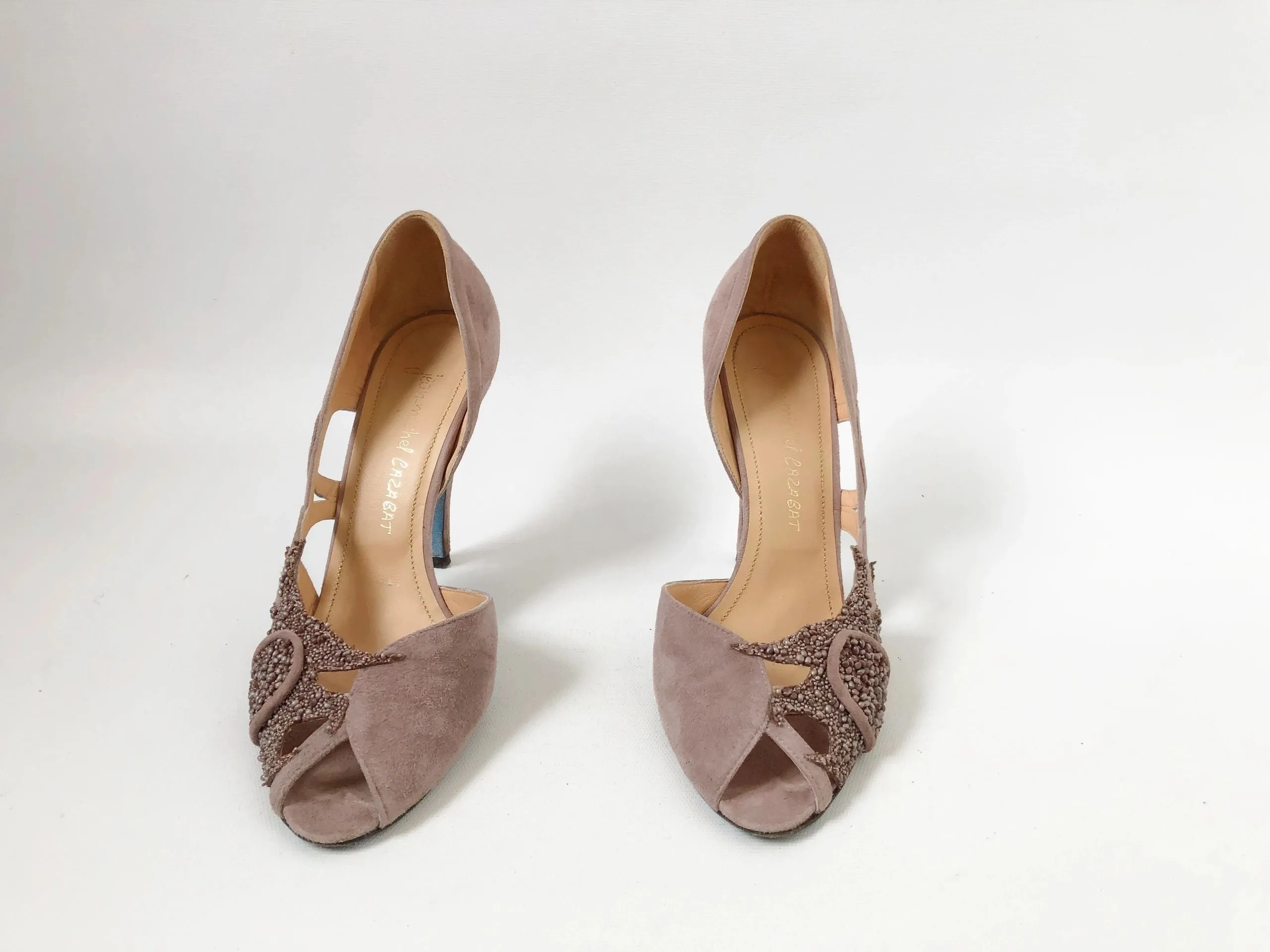 Jean-Michel Cazabat Suede D'Orsay Pump Size 37 It (7 Us)