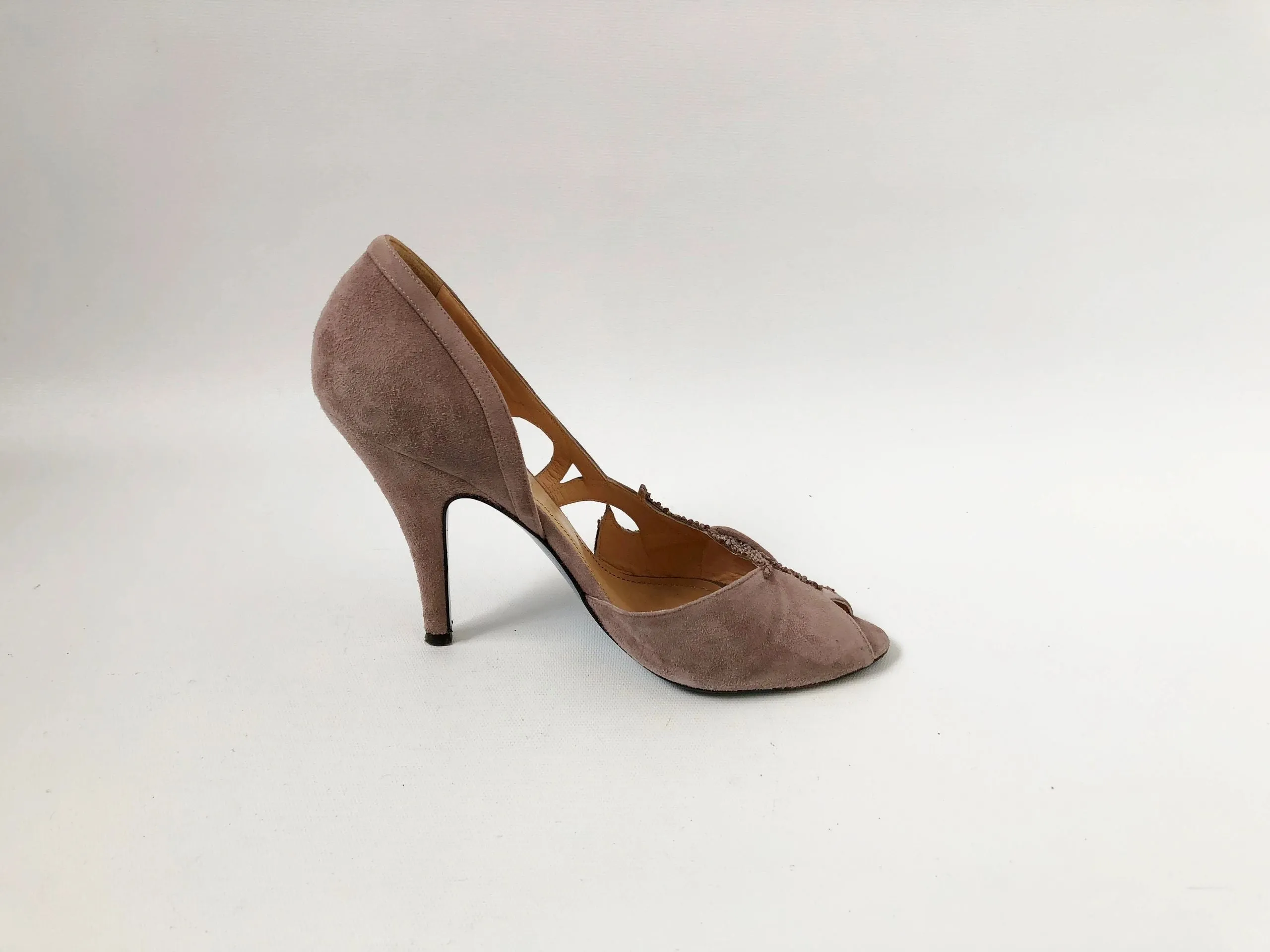 Jean-Michel Cazabat Suede D'Orsay Pump Size 37 It (7 Us)