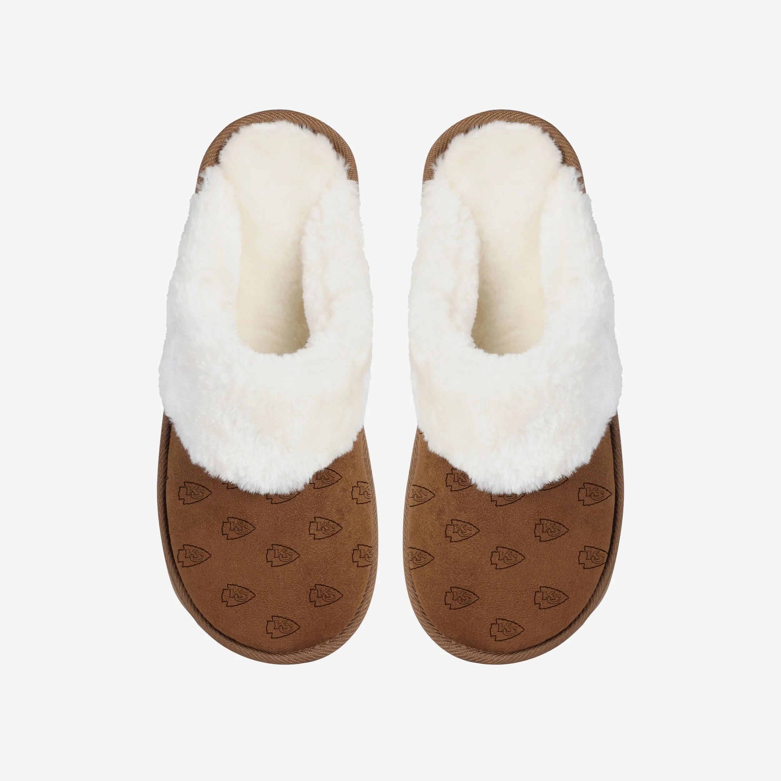 Kansas City Chiefs Womens Repeat Logo Moccasin Slipper