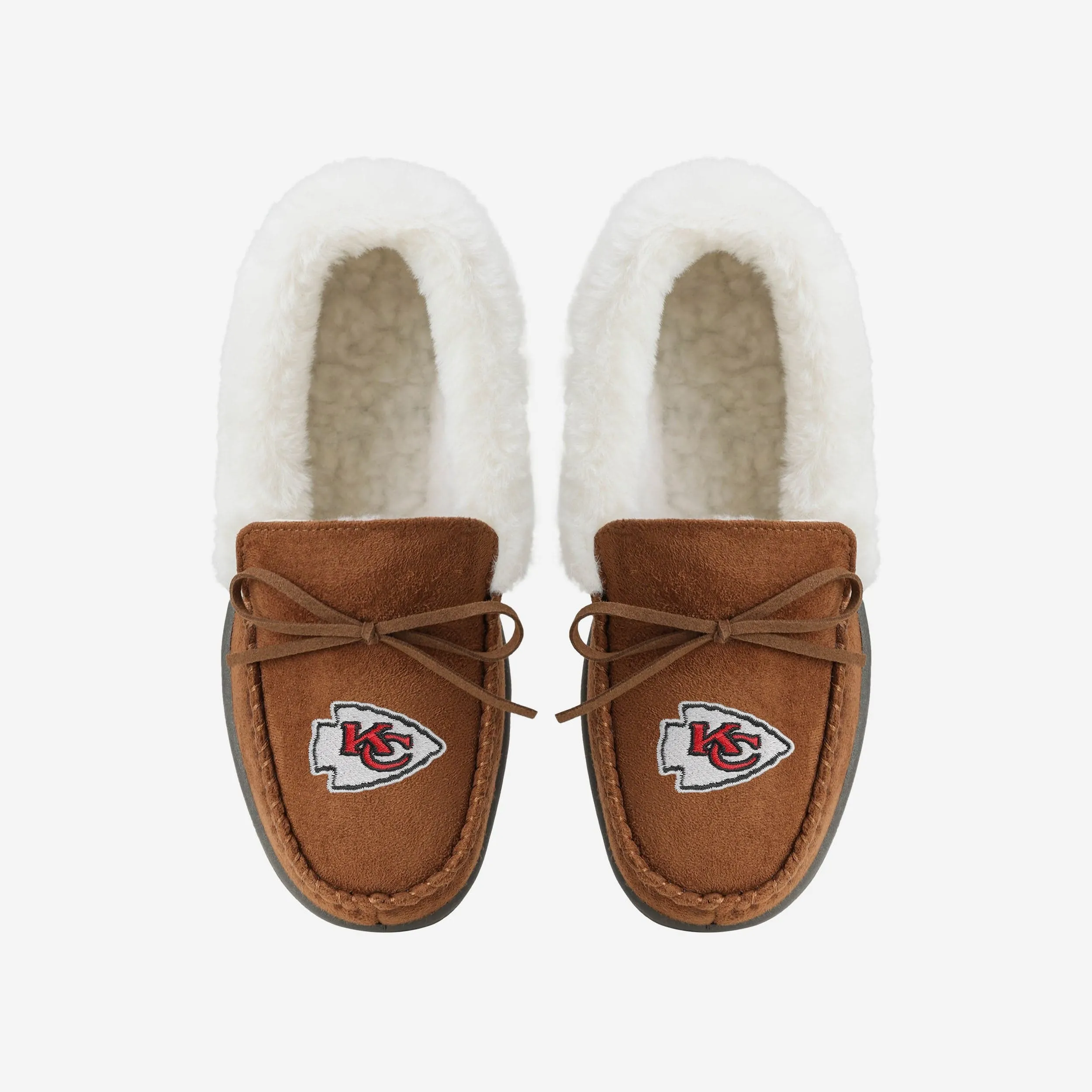 Kansas City Chiefs Womens Tan Moccasin Slipper