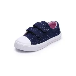 Kids Sneakers Boy and Girl Canvas Shoes Navy Dots - KKOMFORME