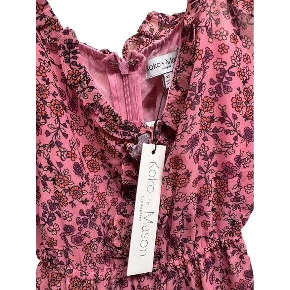 Koko   Mason NWT Ruffle Pink Dress‎ - Size XS
