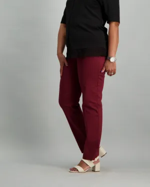 Ladies Sateen Pant - Burgundy