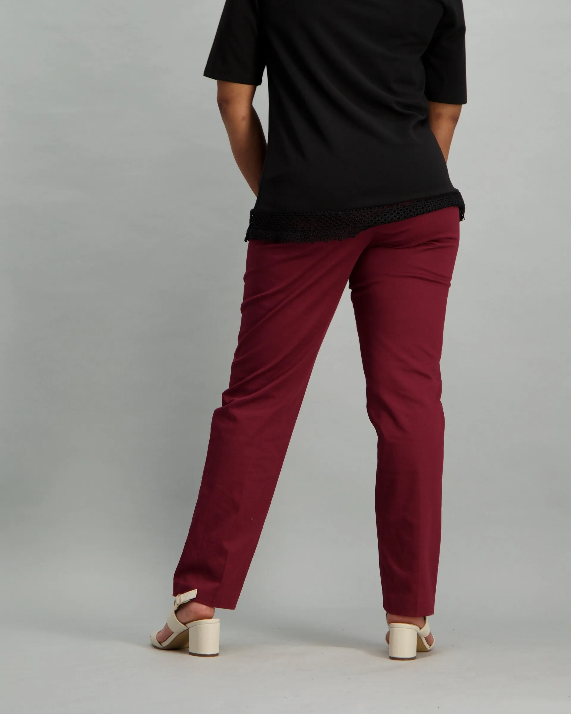 Ladies Sateen Pant - Burgundy