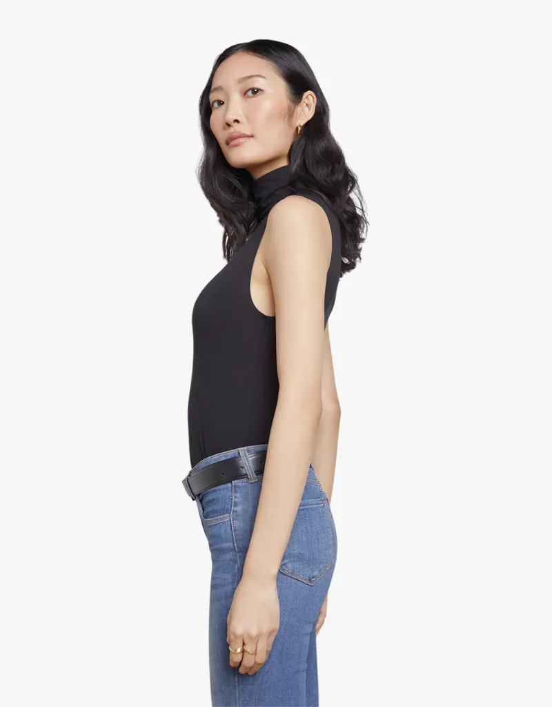 L'agence Ceci Sleeveless Turtleneck in Black