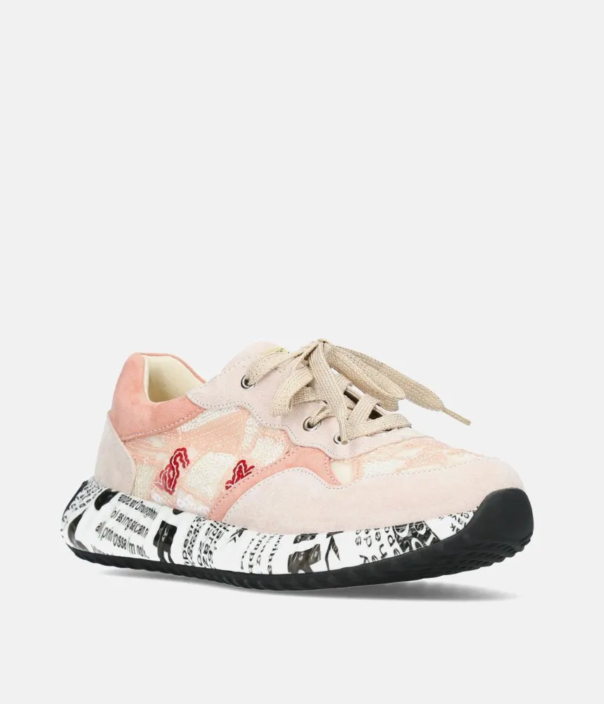 Laura Vita Pretty Pale Pink Multi Fashion Trainer