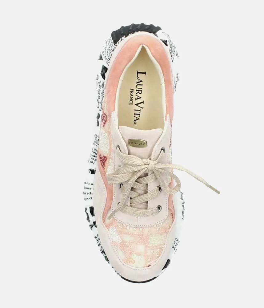 Laura Vita Pretty Pale Pink Multi Fashion Trainer