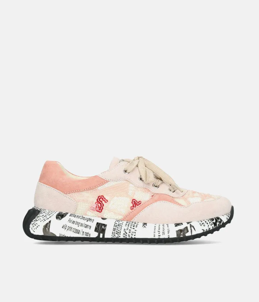 Laura Vita Pretty Pale Pink Multi Fashion Trainer