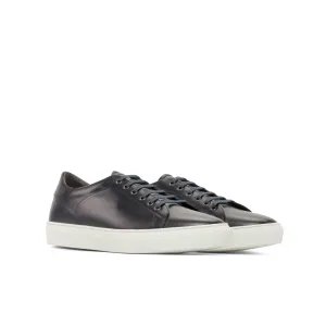 Leather Trainer │ Navy White Rubber Sole