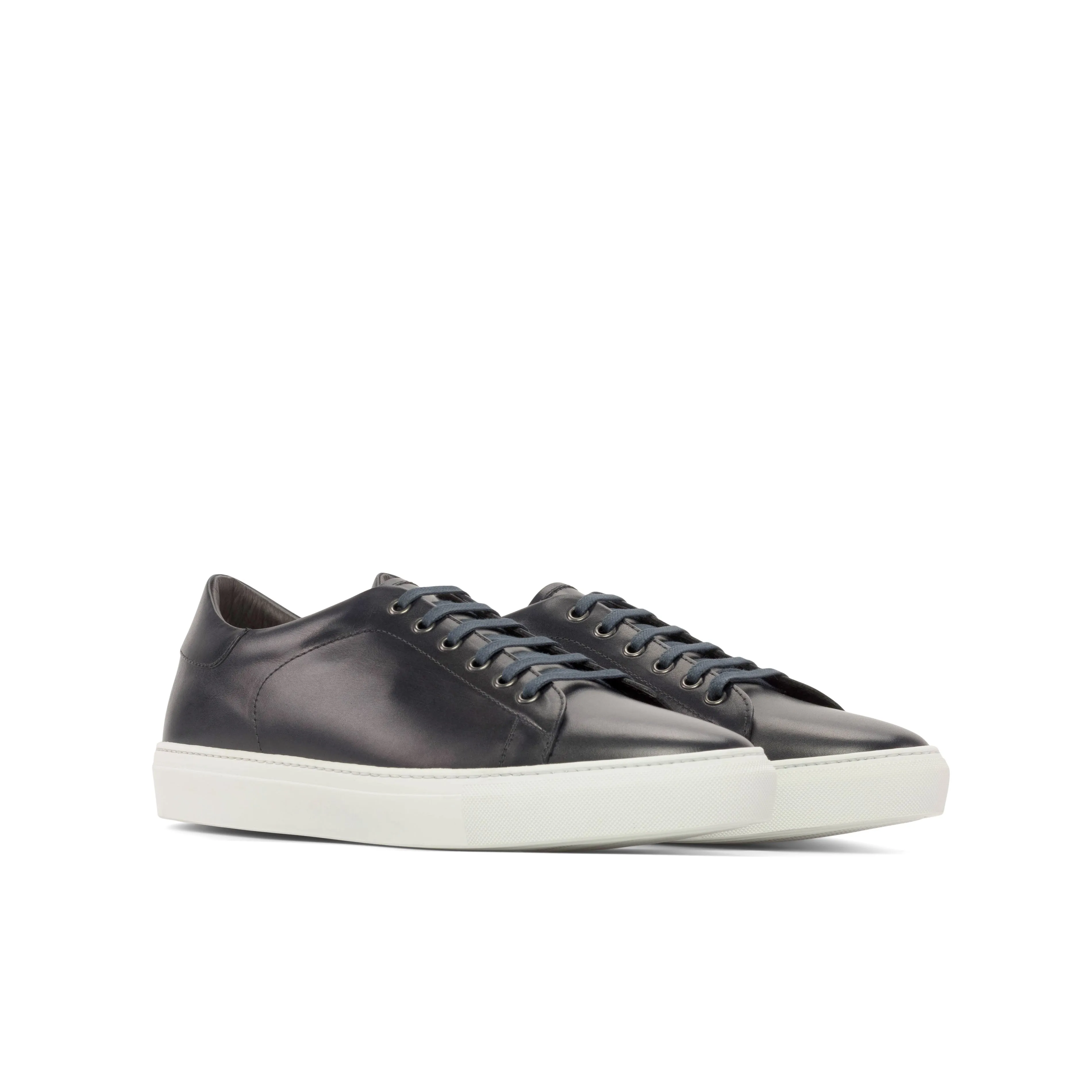 Leather Trainer │ Navy White Rubber Sole
