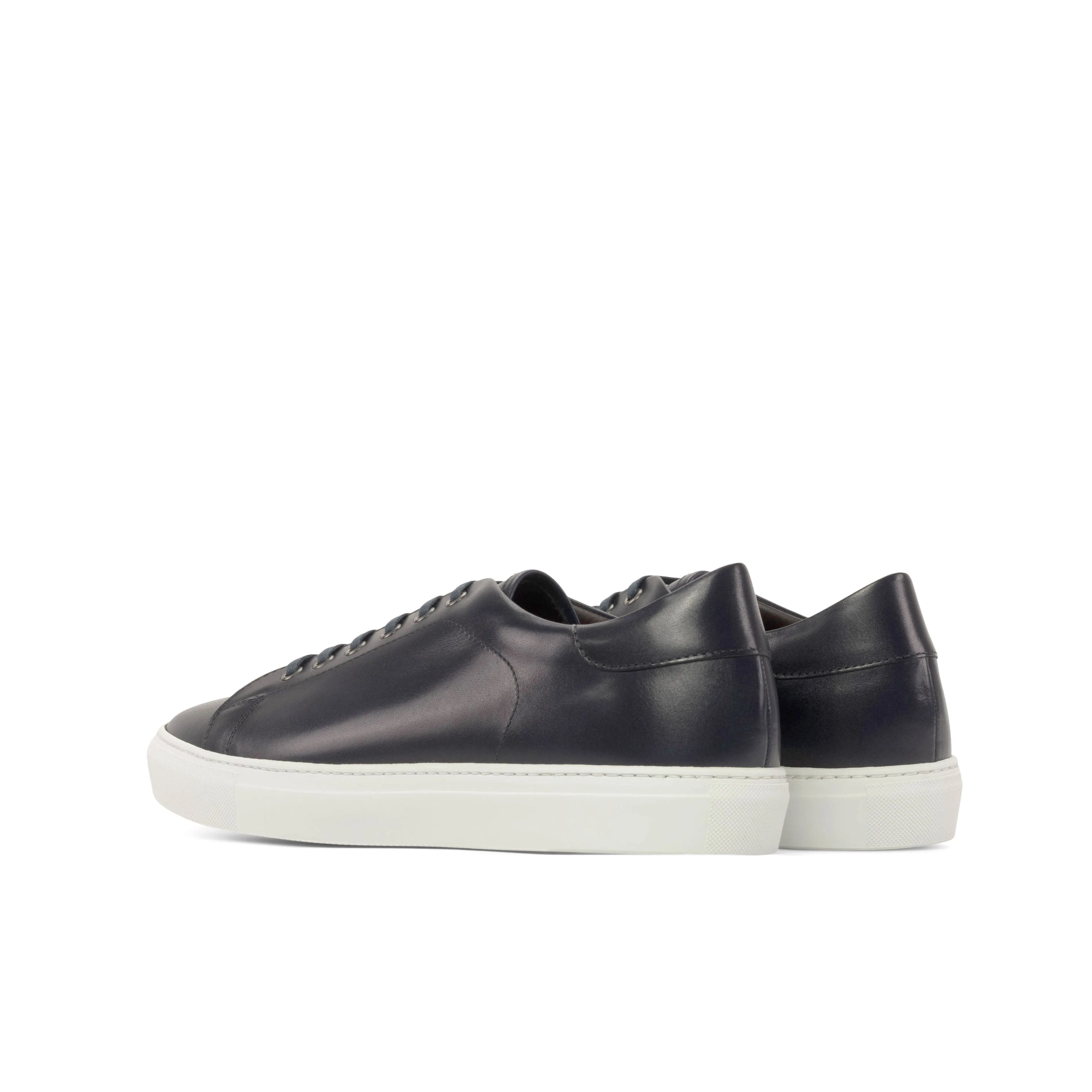 Leather Trainer │ Navy White Rubber Sole