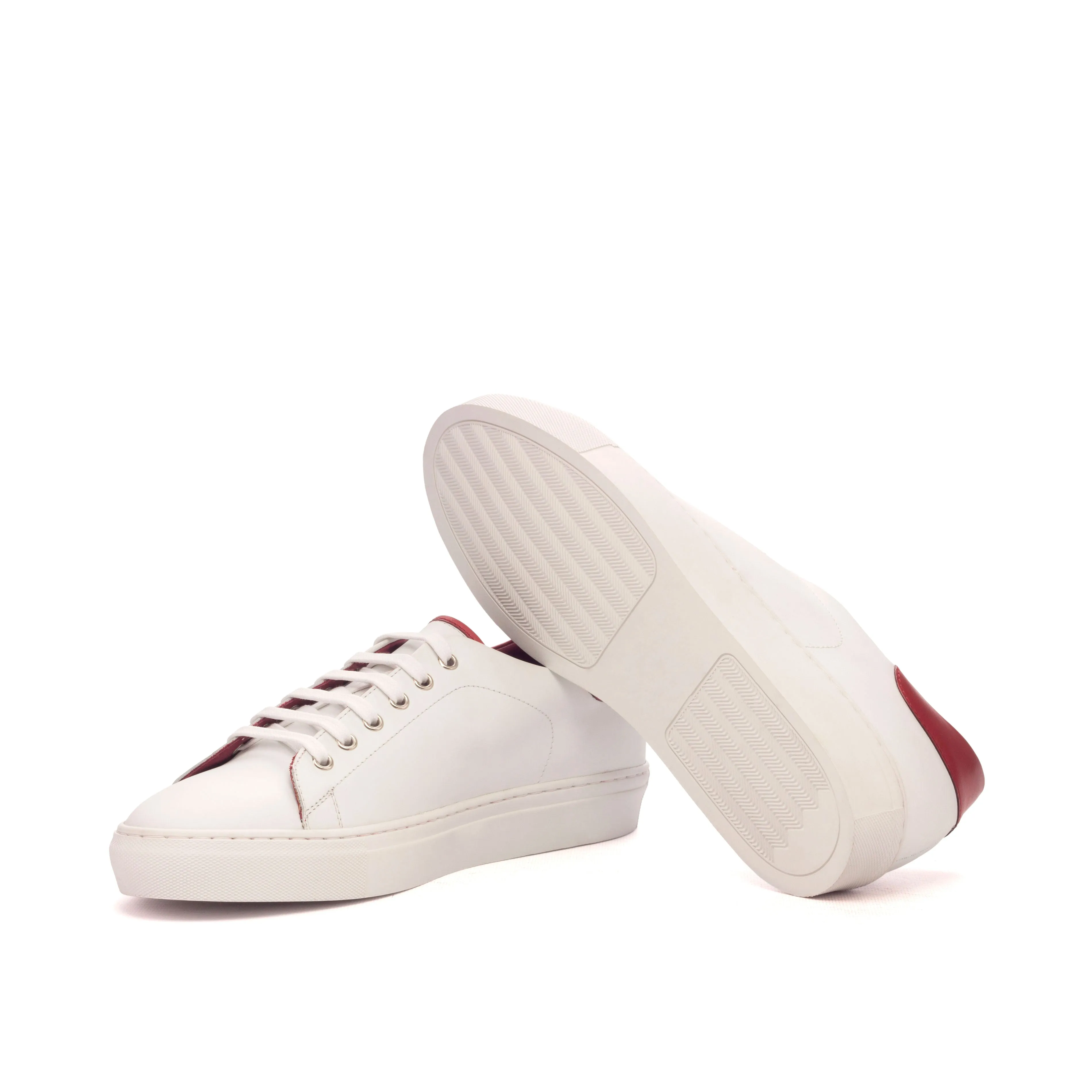 Leather Trainer │ White & Red