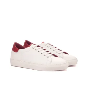 Leather Trainer │ White & Red