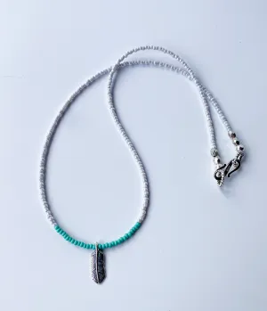 Little Feather Turquoise Necklace